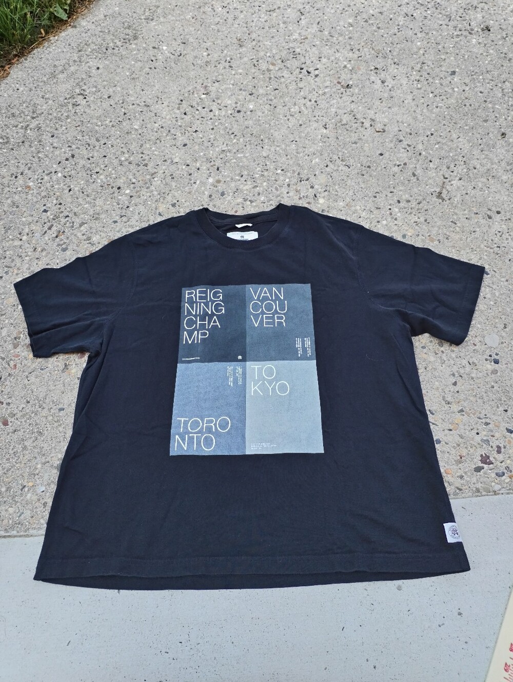 Reigning Champ Black Graphic T-Shirt XL